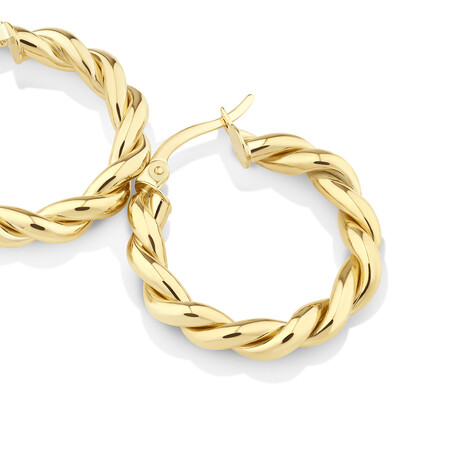 15mm Braid Twist Hoop in 10kt Yellow Gold 15mm Braid Twist Hoop in 10kt Yellow Gold