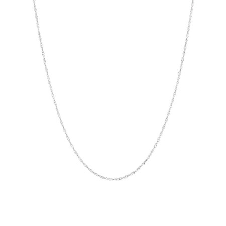 40cm (16") Diamond Cut Singapore Chain in 14kt White Gold 40cm (16") Diamond Cut Singapore Chain in 14kt White Gold