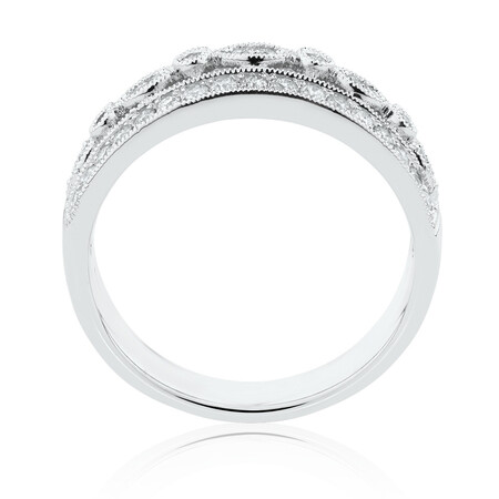 Fancy Ring with 0.50 Carat TW of Diamonds in 10kt White Gold Fancy Ring with 0.50 Carat TW of Diamonds in 10kt White Gold
