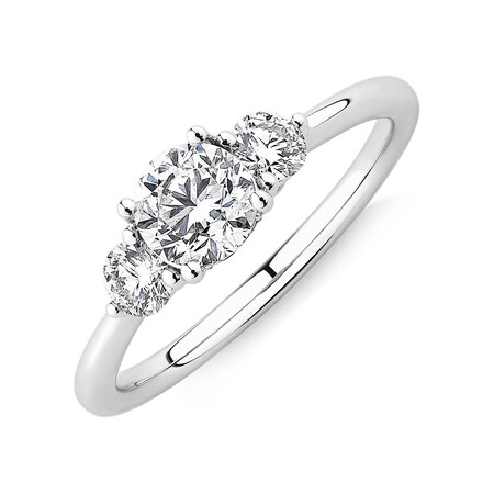 Sir Michael Hill Designer Three Stone Engagement Ring with 0.90 Carat TW of Diamonds in 18kt White Gold Sir Michael Hill Designer Three Stone Engagement Ring with 0.90 Carat TW of Diamonds in 18kt White Gold