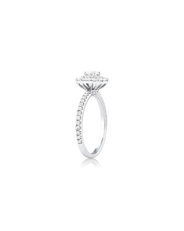 Sir Michael Hill Designer Halo Engagement Ring with 0.79 Carat TW Diamonds in 18kt White Gold Sir Michael Hill Designer Halo Engagement Ring with 0.79 Carat TW Diamonds in 18kt White Gold