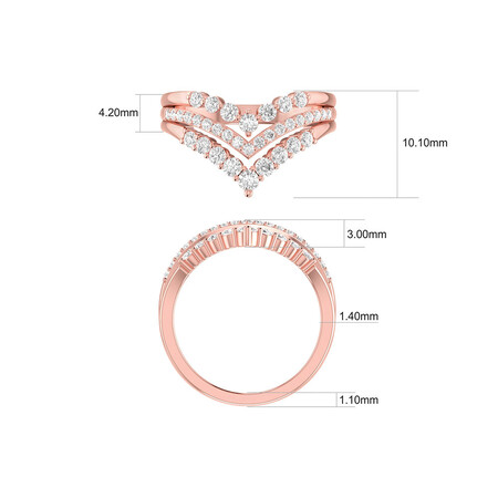Three Row Chevron Ring with 3/4 Carat TW of Diamonds in 10kt Rose Gold Three Row Chevron Ring with 3/4 Carat TW of Diamonds in 10kt Rose Gold