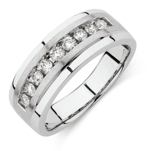 Men's Ring with 1/2 Carat TW of Diamonds in 10kt White Gold
