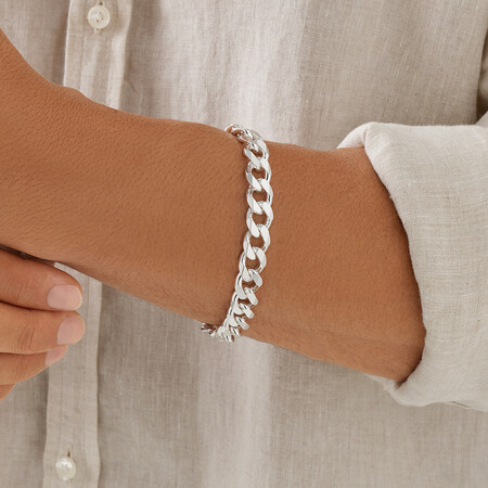23cm (9.5") Men's Curb Bracelet in Sterling Silver 23cm (9.5") Men's Curb Bracelet in Sterling Silver