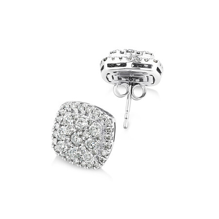 Cluster Stud Earrings with 2 Carat TW of Diamonds in 10kt White Gold Cluster Stud Earrings with 2 Carat TW of Diamonds in 10kt White Gold