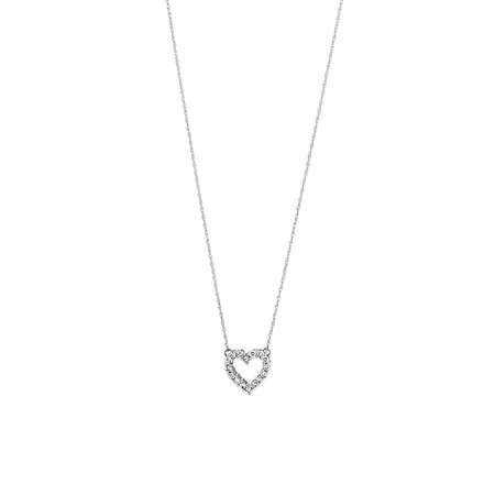 Heart Pendant with 0.25 Carat TW Diamonds in 10kt White Gold
