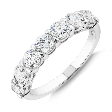 7 Stone Claw Wedding Ring with 1.61ct TW of Diamonds in 14kt White Gold