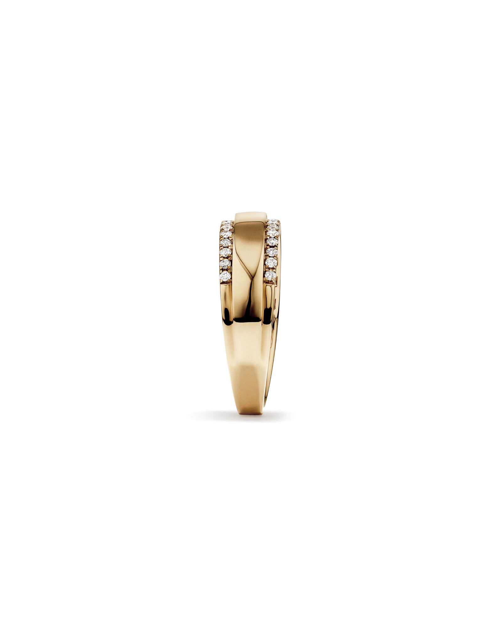 Two Row Ring with 0.37 TW of Diamonds In 10kt Yellow Gold