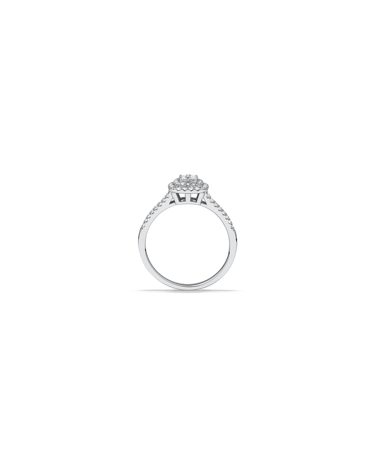 0.30 Carat TW Cushion Cluster Halo Diamond Ring in 10kt White Gold