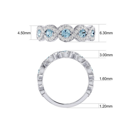 Bubble Ring with 1/2 Carat TW of Diamonds & Natural Aquamarine in 14kt White Gold Bubble Ring with 1/2 Carat TW of Diamonds & Natural Aquamarine in 14kt White Gold