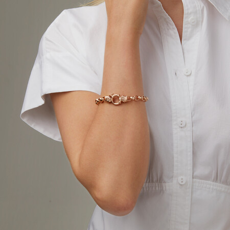 Diamond Set Rolo Bracelet in 10kt Rose Gold Diamond Set Rolo Bracelet in 10kt Rose Gold