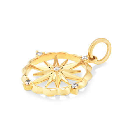 Star Talisman Pendant with Diamonds in 10kt Yellow Gold Star Talisman Pendant with Diamonds in 10kt Yellow Gold