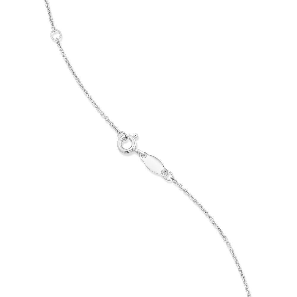 Diamond Accent Circle Pendant with Cable Chain in Sterling Silver