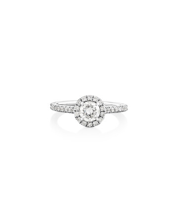 Engagement Ring with 0.92 Carat TW of Diamonds in 14kt White Gold Engagement Ring with 0.92 Carat TW of Diamonds in 14kt White Gold