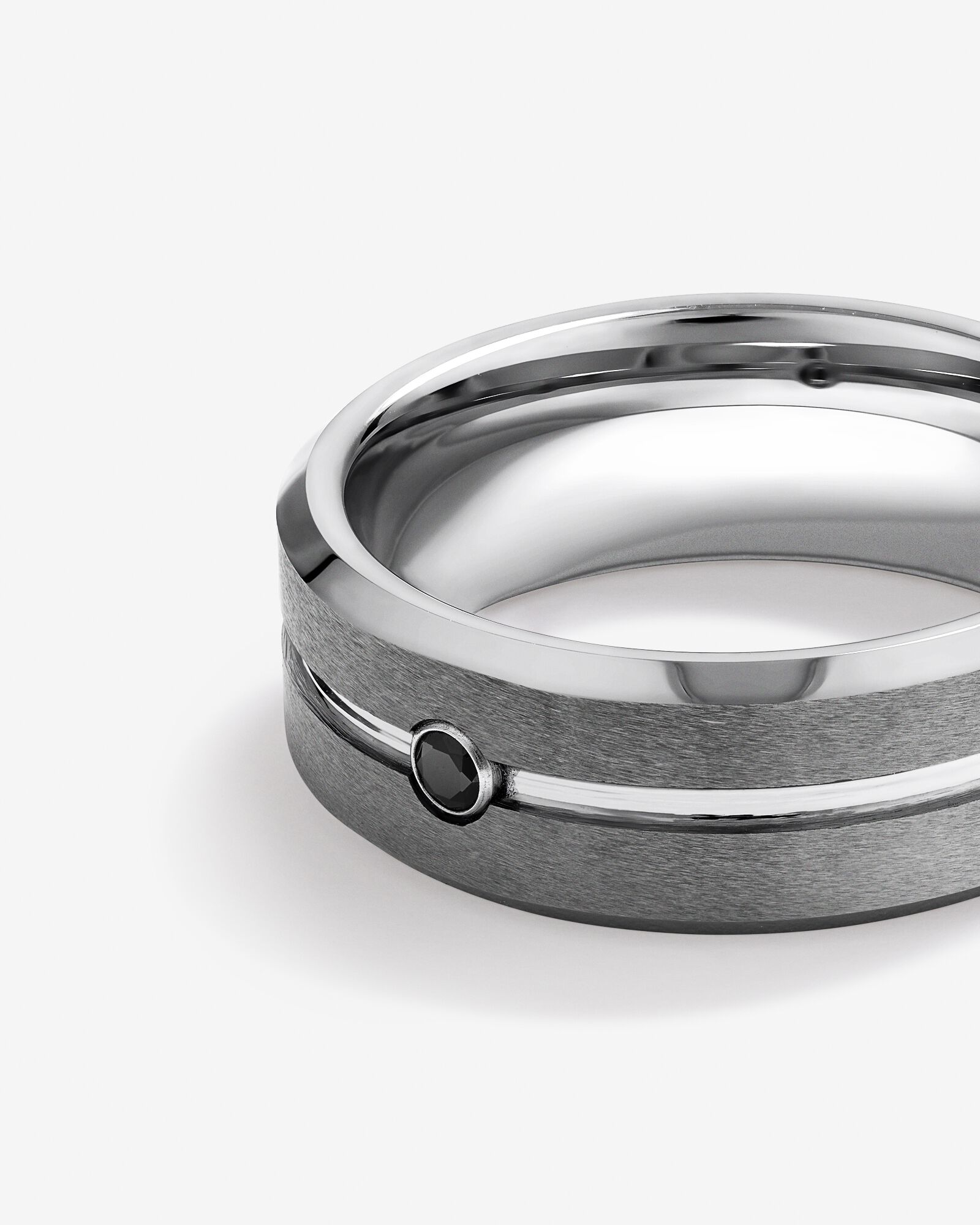 8mm Black Diamond Wedding Band Tungsten