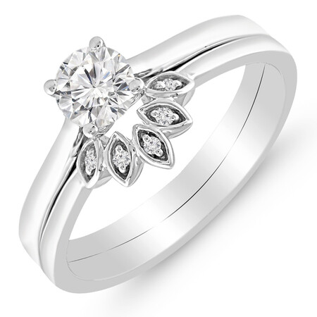 Bridal Set with 1/2 Carat TW of Diamonds in 10kt White Gold Bridal Set with 1/2 Carat TW of Diamonds in 10kt White Gold
