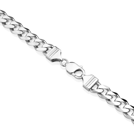 55cm (22") 9mm-9.5mm Width Curb Chain in Sterling Silver 55cm (22") 9mm-9.5mm Width Curb Chain in Sterling Silver