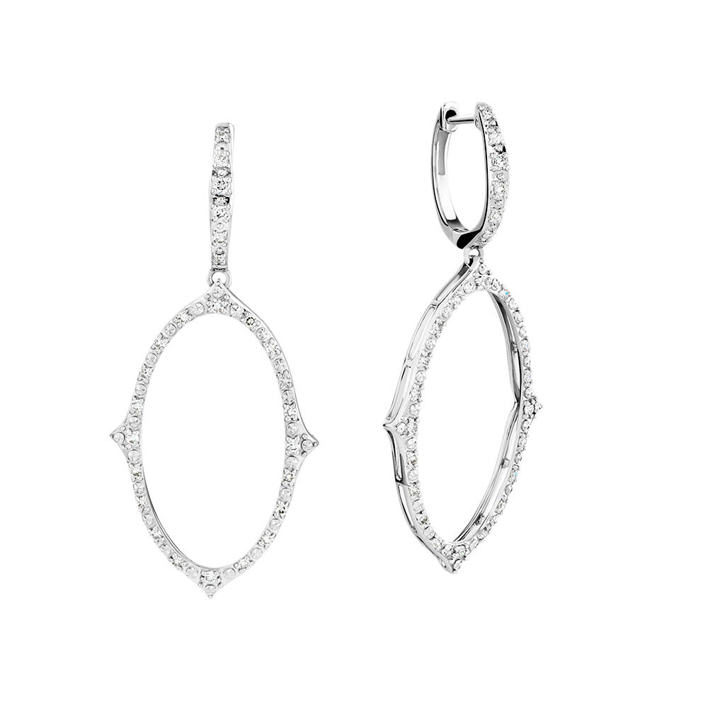 Diamond Earrings with 0.34 Carat TW of Diamonds in 10kt White Gold