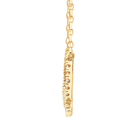"Q" Initial Necklace with 0.10 Carat TW of Diamonds in 10kt Yellow Gold "Q" Initial Necklace with 0.10 Carat TW of Diamonds in 10kt Yellow Gold