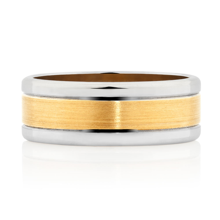Men's Wedding Band in 10kt Yellow & White Gold Men's Wedding Band in 10kt Yellow & White Gold