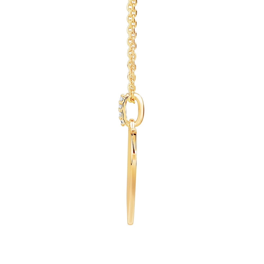 Diamond Accent Engravable Heart Pendant in 10kt Yellow Gold