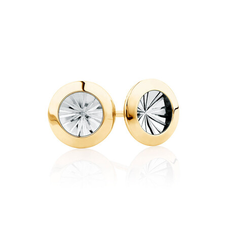 8mm Stud Earrings in 10kt Yellow & White Gold 8mm Stud Earrings in 10kt Yellow & White Gold