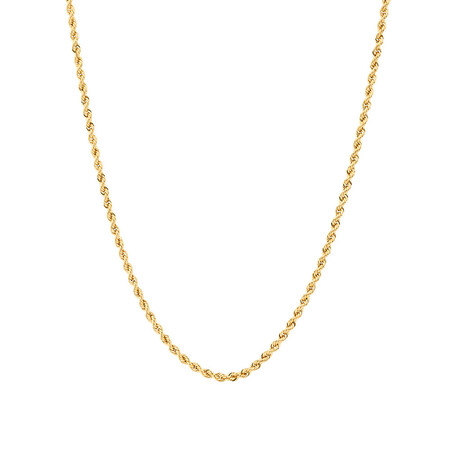 60cm (24") Hollow Rope Chain in 10kt Yellow Gold 60cm (24") Hollow Rope Chain in 10kt Yellow Gold