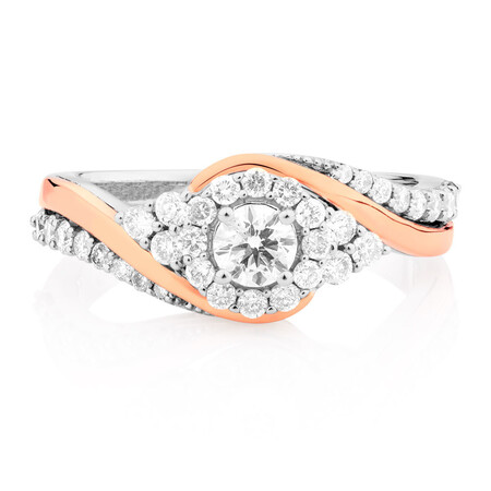 Engagement Ring with 3/4 Carat TW of Diamonds in 14kt White & Rose Gold Engagement Ring with 3/4 Carat TW of Diamonds in 14kt White & Rose Gold