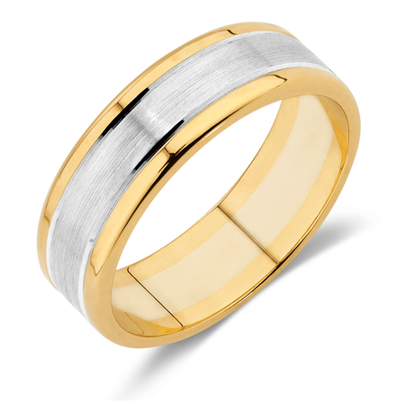 Men's Wedding Band in 10kt Yellow & White Gold Men's Wedding Band in 10kt Yellow & White Gold
