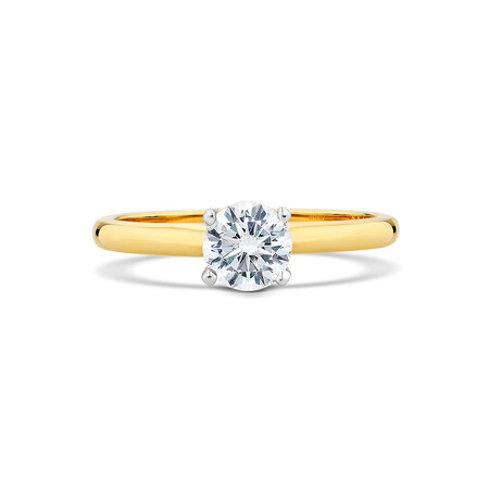 Certified Solitaire Engagement Ring with a 0.70 Carat TW Diamond in 14ct Yellow & White Gold Certified Solitaire Engagement Ring with a 0.70 Carat TW Diamond in 14ct Yellow & White Gold