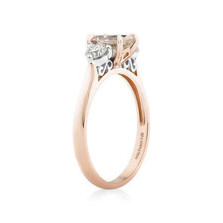 Ring with Morganite & 0.40 Carat TW of Diamonds in 10kt Rose Gold Ring with Morganite & 0.40 Carat TW of Diamonds in 10kt Rose Gold