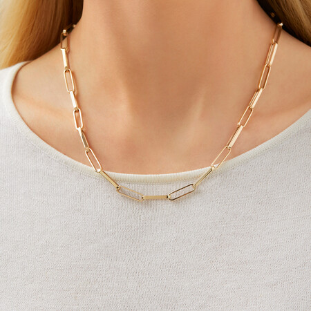 45cm Hollow Rectangular Link Chain in 10kt Yellow Gold 45cm Hollow Rectangular Link Chain in 10kt Yellow Gold