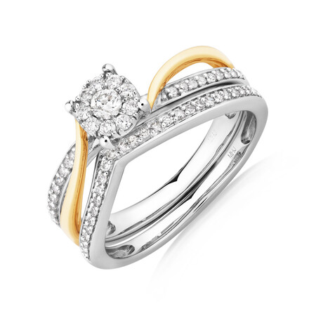 Bridal Set with 0.33 Carat TW of Diamonds in 10kt White & Yellow Gold Bridal Set with 0.33 Carat TW of Diamonds in 10kt White & Yellow Gold