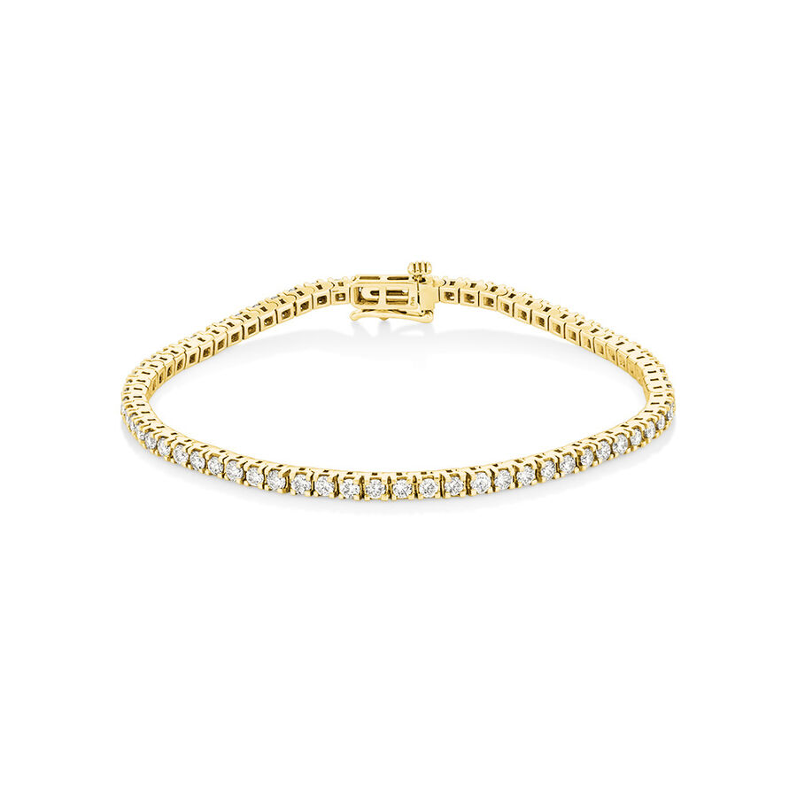 Tennis Bracelet with 3 Carat TW of Diamonds in 10kt Yellow Gold