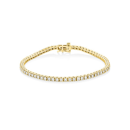 Tennis Bracelet with 3 Carat TW of Diamonds in 10kt Yellow Gold Tennis Bracelet with 3 Carat TW of Diamonds in 10kt Yellow Gold