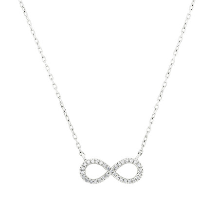 Infinity Necklace with Diamonds in Sterling Silver Infinity Necklace with Diamonds in Sterling Silver