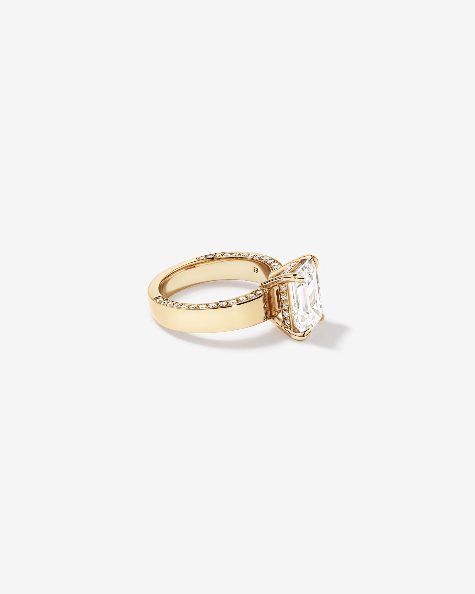 4.56 Carat TW Emerald Cut Laboratory-Grown Diamond Engagement Ring in 18kt Yellow Gold
