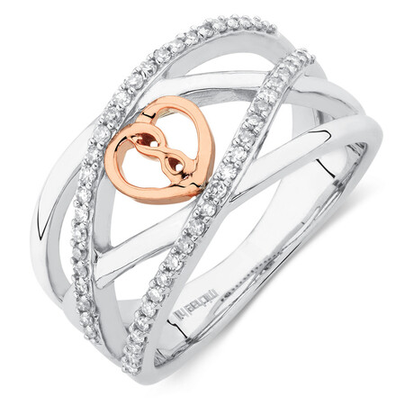 Infinitas Ring with 1/4 Carat TW of Diamonds in 10kt Rose Gold Infinitas Ring with 1/4 Carat TW of Diamonds in 10kt Rose Gold