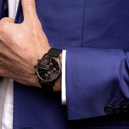 Men's Chronograph Watch in Black Tone Stainless Steel Men's Chronograph Watch in Black Tone Stainless Steel
