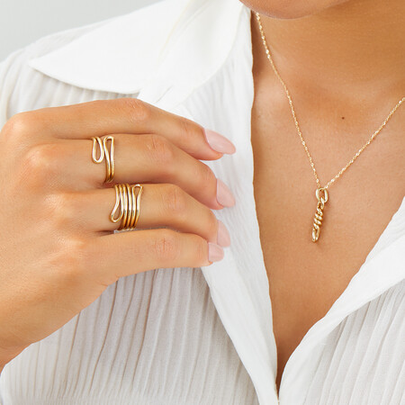 Double Vertical Loop Pendant In 10kt Yelow Gold Double Vertical Loop Pendant In 10kt Yelow Gold