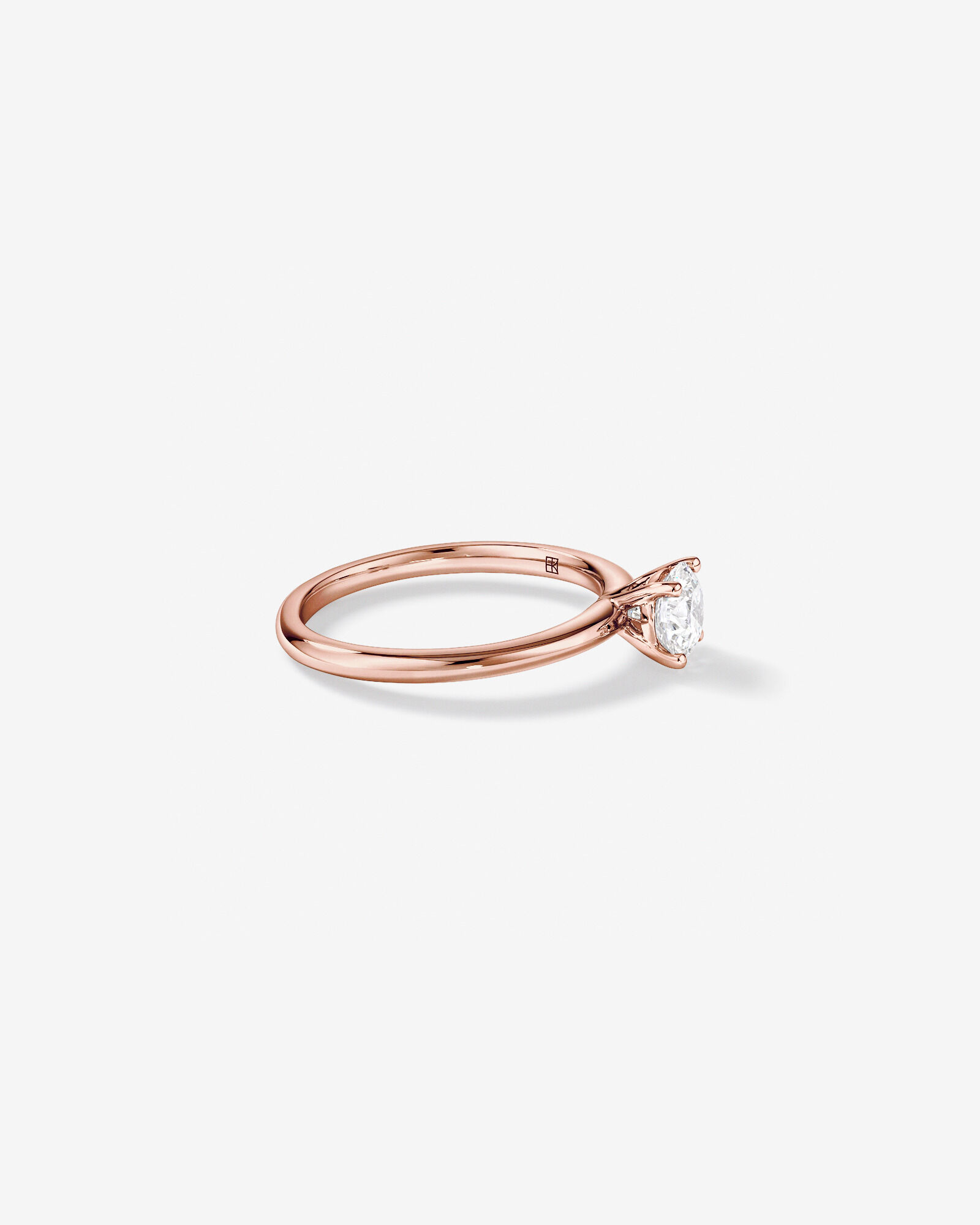 Bague de fiançailles solitaire ronde en diamant brillant de laboratoire TW de 0,70 carat en or rose 14 carats