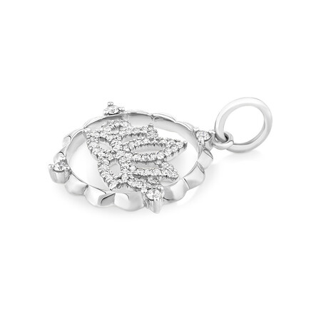 Lotus Talisman Pendant with 0.15 carat TW of Diamonds in Sterling Silver Lotus Talisman Pendant with 0.15 carat TW of Diamonds in Sterling Silver