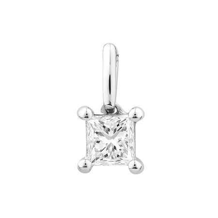 Solitaire Pendant with a 1/2 Carat Diamond in 14kt White Gold Solitaire Pendant with a 1/2 Carat Diamond in 14kt White Gold