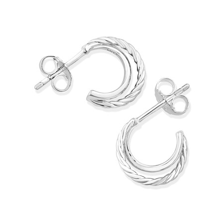 12mm Twist Huggie Earrings in Sterling Silver 12mm Twist Huggie Earrings in Sterling Silver
