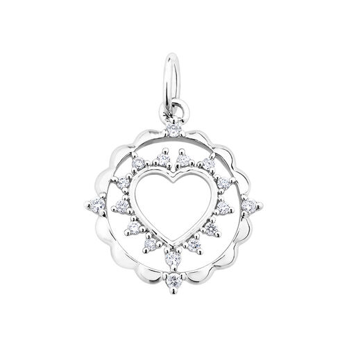Heart Pendant with 0.14 Carat TW of Diamonds in Sterling Silver