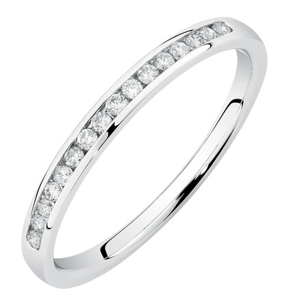Wedding Band with 0.15 Carat TW of Diamonds in 14kt White Gold