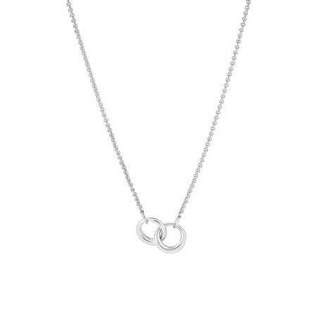 50cm Double Circle Pendant In Sterling Silver 50cm Double Circle Pendant In Sterling Silver