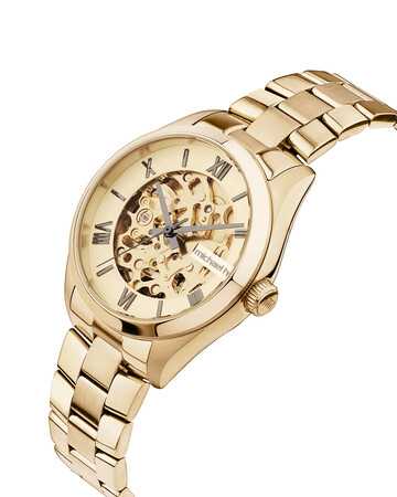 Automatic Skeleton Watch In Gold Tone Stainless Steel Automatic Skeleton Watch In Gold Tone Stainless Steel