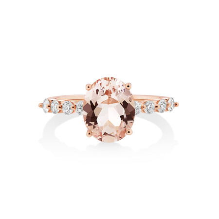 Ring with Morganite and 0.33 Carat TW of Diamonds in 10kt Rose Gold Ring with Morganite and 0.33 Carat TW of Diamonds in 10kt Rose Gold