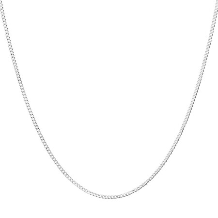 40cm (16'') 1mm-1.5mm Curb Chain in Sterling Silver 40cm (16'') 1mm-1.5mm Curb Chain in Sterling Silver